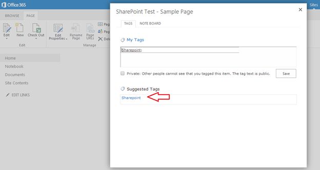 show share point tag